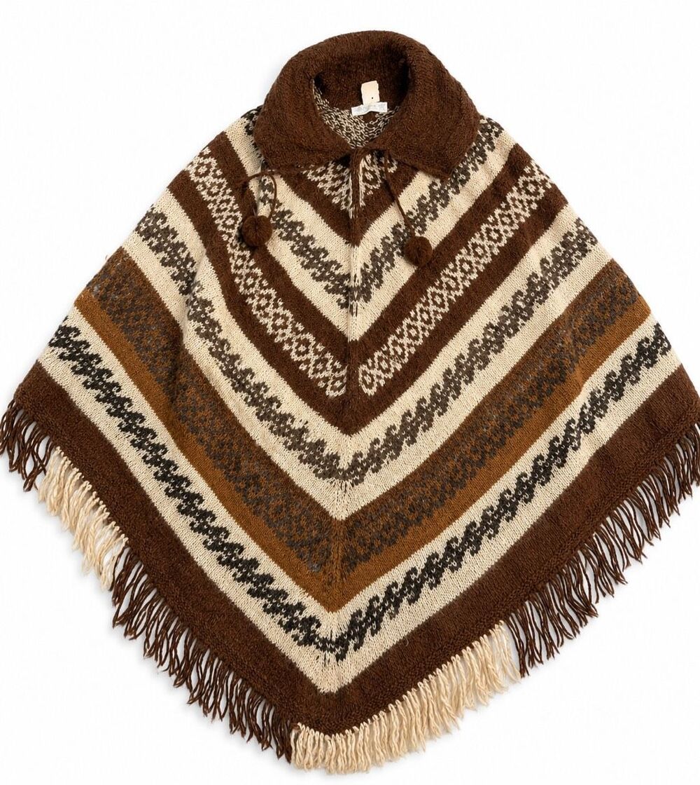 Artesanias Puma Penku Alpaca Wool Bolivia Vintage Cape One Size Read Description